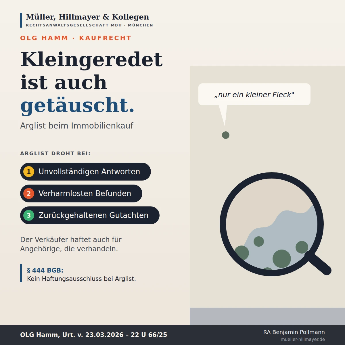 Infografik zum Beitrag: Kleingeredet ist auch getäuscht: Bagatellisierende Verkäuferantworten und Arglist